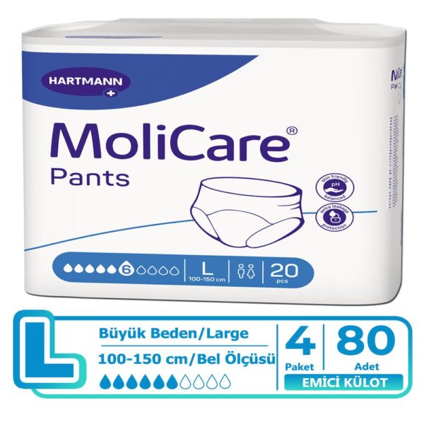 Molicare Emici Külot 6 Damla L-Large Beden 80 Adet