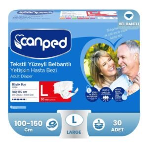 Canped Belbantlı Tekstil Yüzey Hasta Bezi L-Large Beden 30 Adet