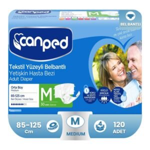 Canped Belbantlı Tekstil Yüzey Hasta Bezi M-Medium Beden 120 Adet