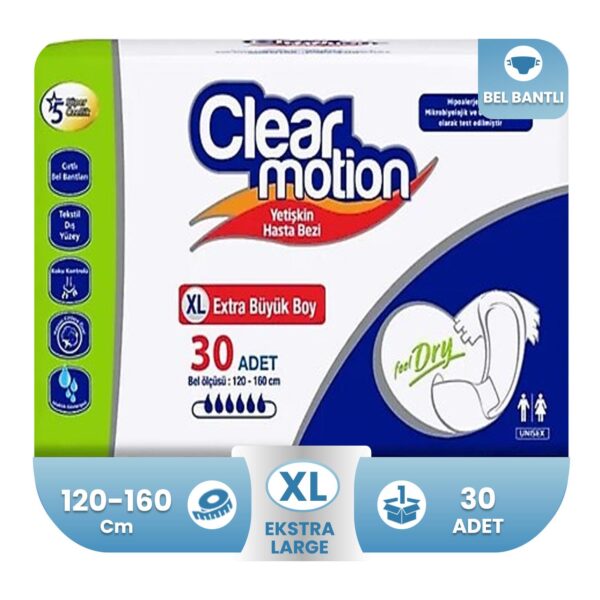 Clear Motion Belbantlı Hasta Bezi XL- Extra Large Beden 30 Adet
