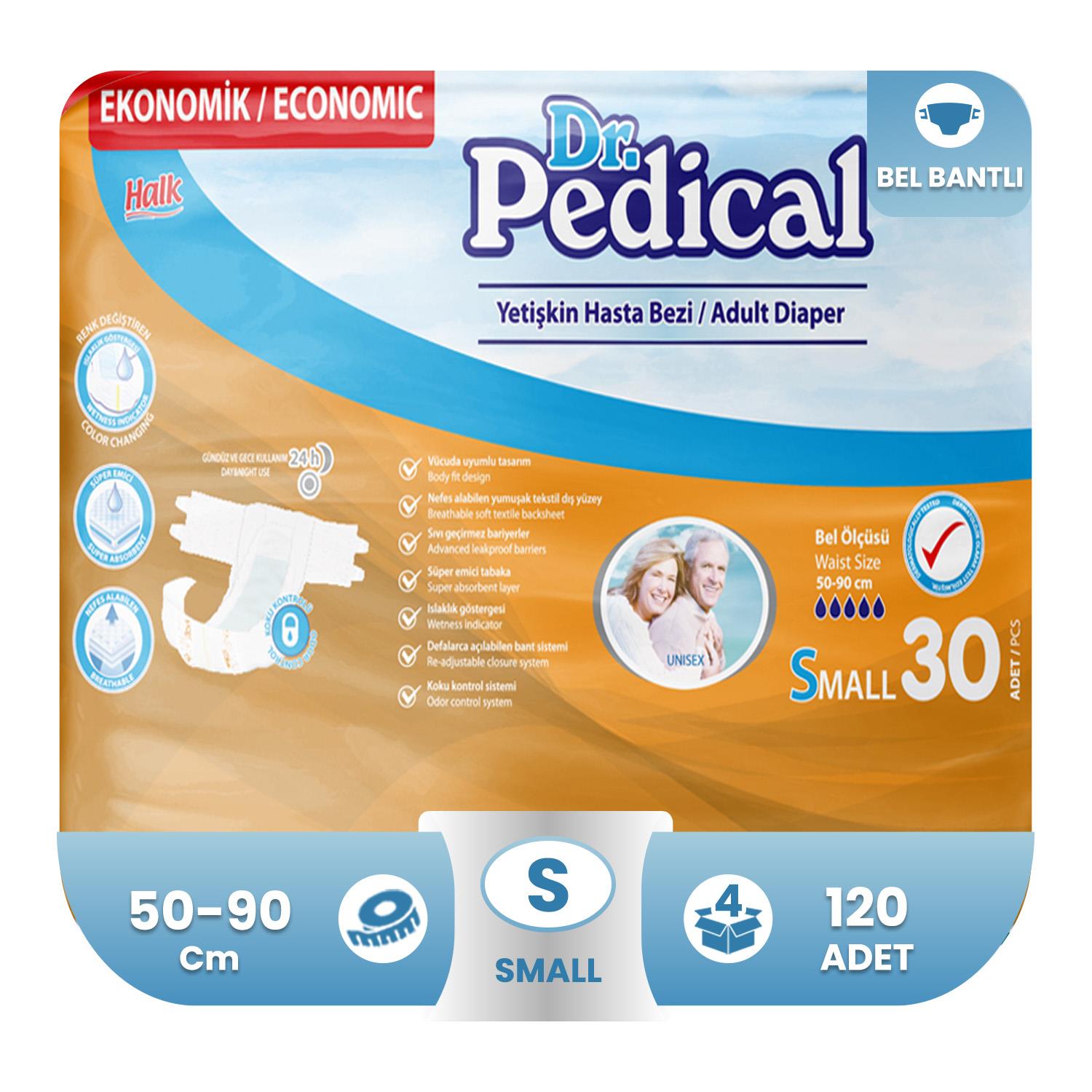 Dr. Pedical Belbantlı Hasta Bezi S-Small Beden 120 Adet