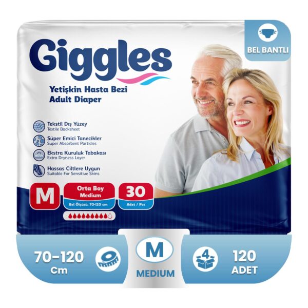 Giggles Belbantlı Hasta Bezi M-Medium Beden 120 Adet