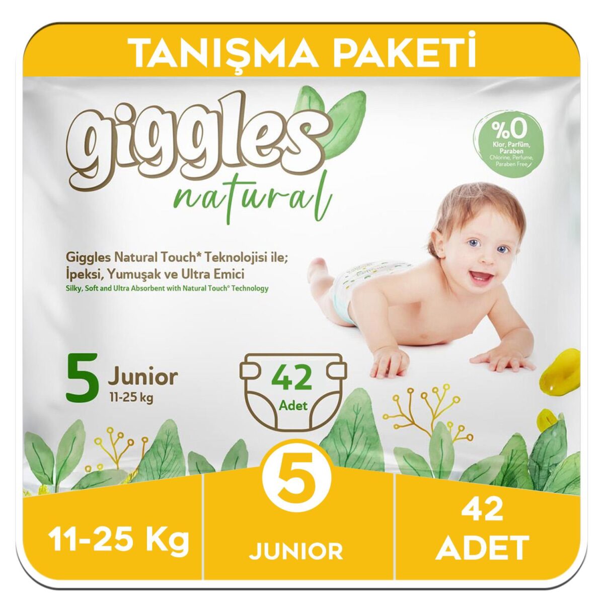 giggles-natural-5-numara-junior-pamuklu-bebek-bezi-tanisma-paketi-42-adet-12534.jpg Giggles Natural 5 Numara Junior Pamuklu Bebek Bezi Tanışma Paketi - 42 Adet - Görsel 1