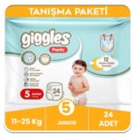 Giggles Pants Külotlu Bebek Bezi 5 Numara Junior Tanışma Paketi - 24 Adet