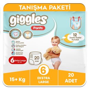 Giggles Pants Külotlu Bebek Bezi 6 Numara Extra Large Tanışma Paketi - 20 Adet