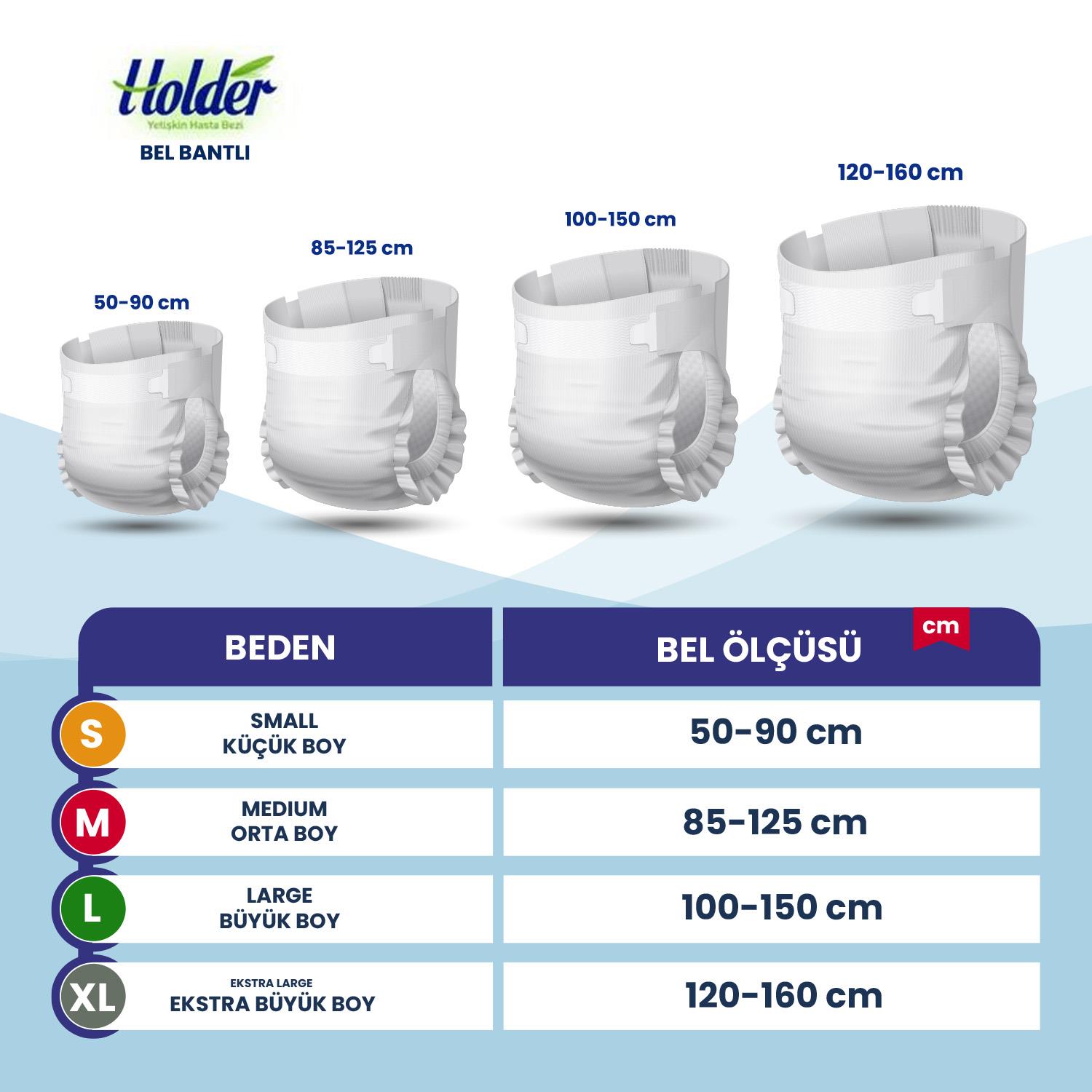 Holder Belbantlı Hasta Bezi S-Small Beden 60 Adet