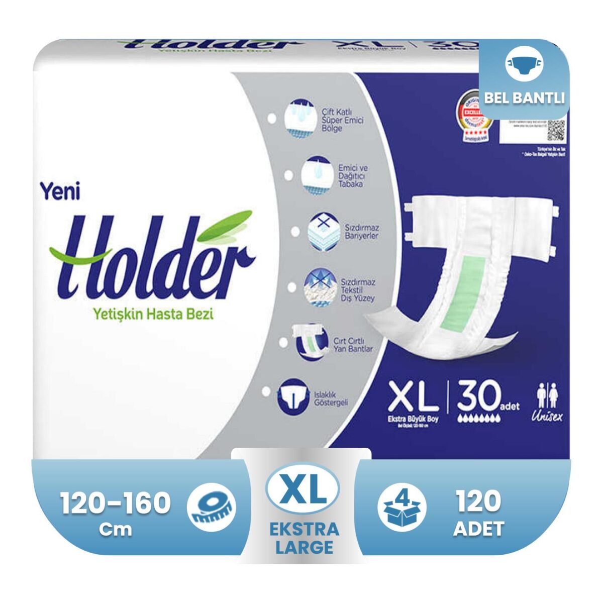holder-belbantli-hasta-bezi-xl-extra-large-beden-120-adet-12982.jpg Holder Belbantlı Hasta Bezi XL-Extra Large Beden 120 Adet - Görsel 1