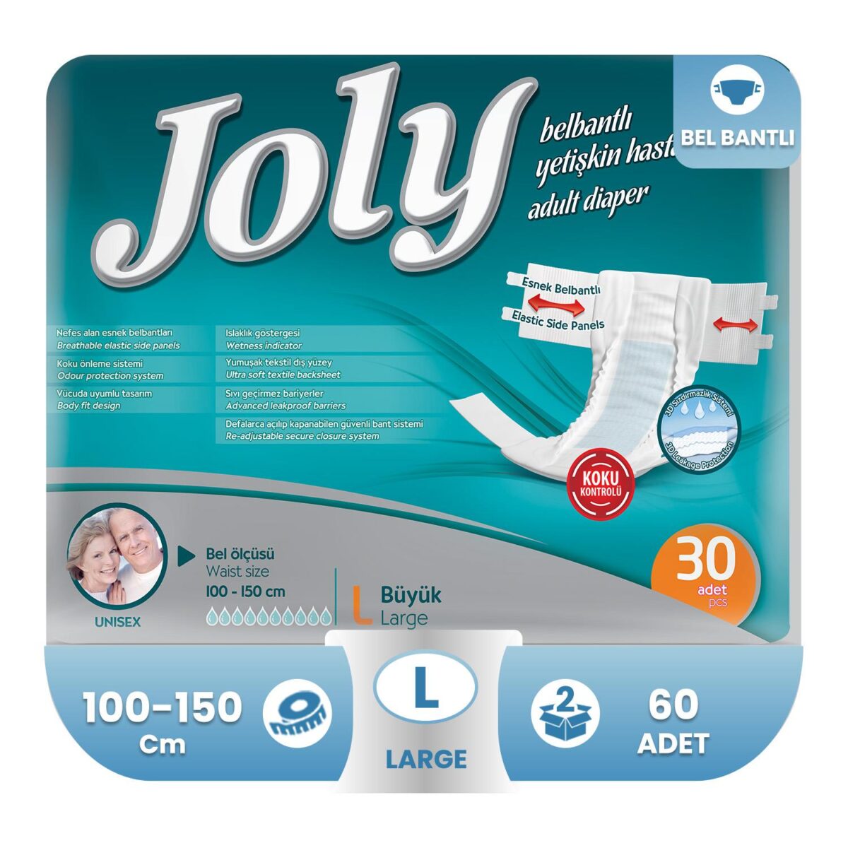 joly-belbantli-hasta-bezi-l-large-beden-60-adet-12810.jpg Joly Belbantlı Hasta Bezi L-Large Beden 60 Adet - Görsel 1