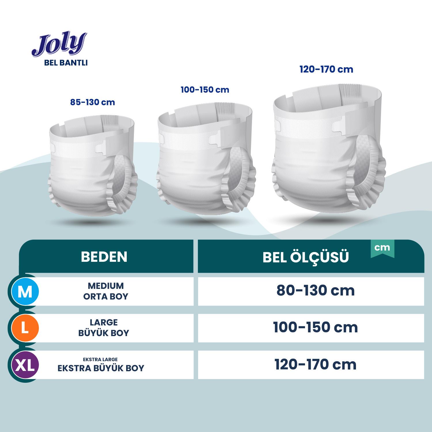Joly  Belbantlı Hasta Bezi XL-Extra Large Beden 120 Adet