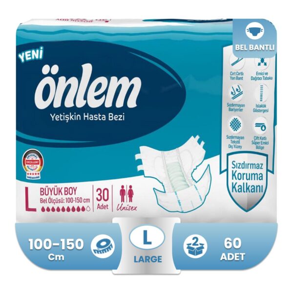 Önlem Belbantlı Hasta Bezi L-Large Beden 60 Adet