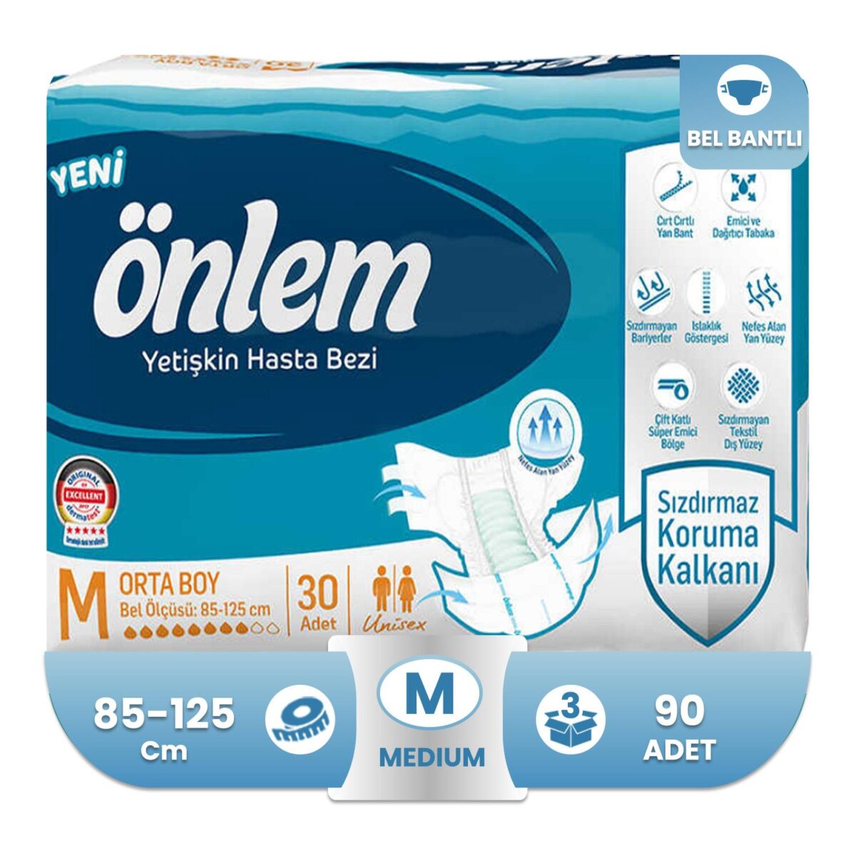 Önlem Belbantlı Hasta Bezi M-Medium Beden 90 Adet - Görsel 1