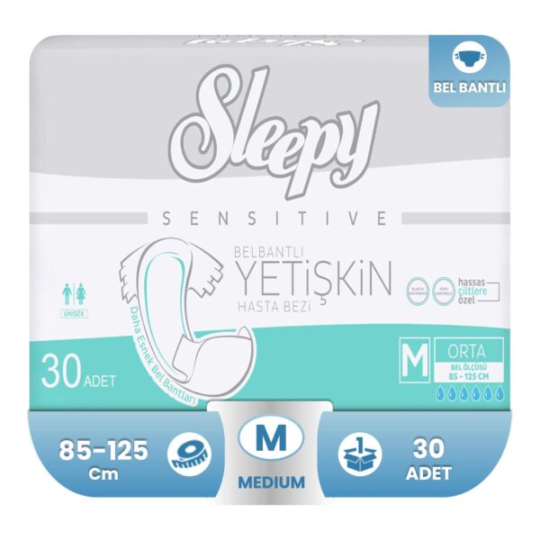 Sleepy Belbantlı Hasta Bezi M-Medium Beden 30 Adet