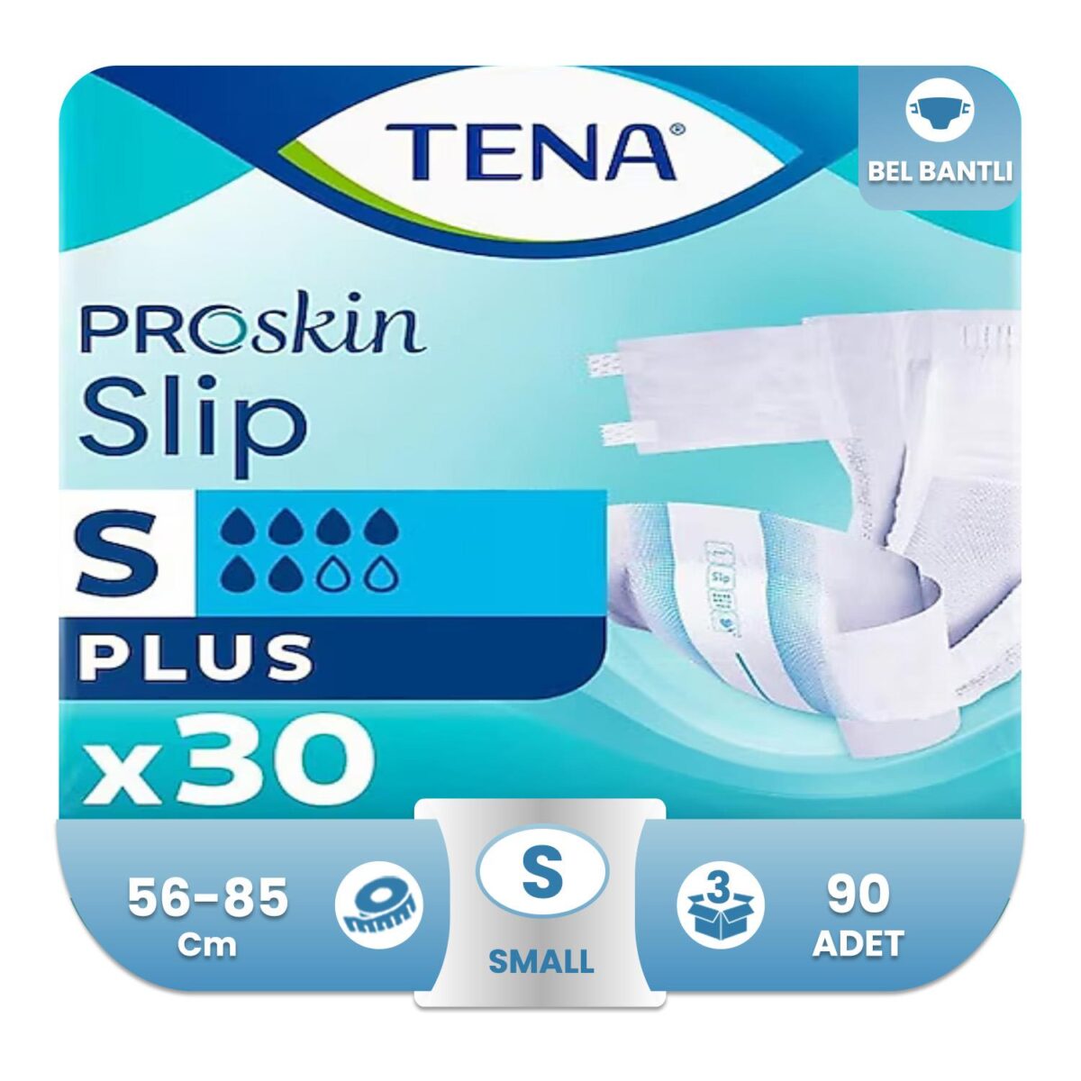 Tena Proskin Slip Plus Belbantlı Hasta Bezi S-Small Beden 90 Adet - Görsel 1
