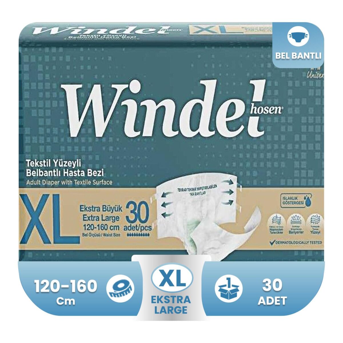 windelhosen-belbantli-hasta-bezi-xl-extra-large-beden-30-adet-13056.jpg Windelhosen Belbantlı Hasta Bezi XL-Extra Large Beden 30 Adet - Görsel 1