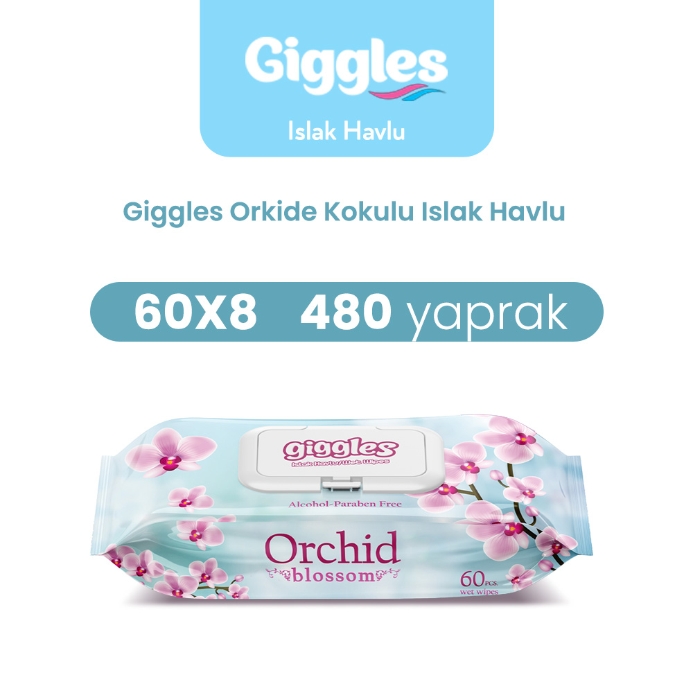 480 Giggles Islak Havlu Orkide 480 Adet - Görsel 1