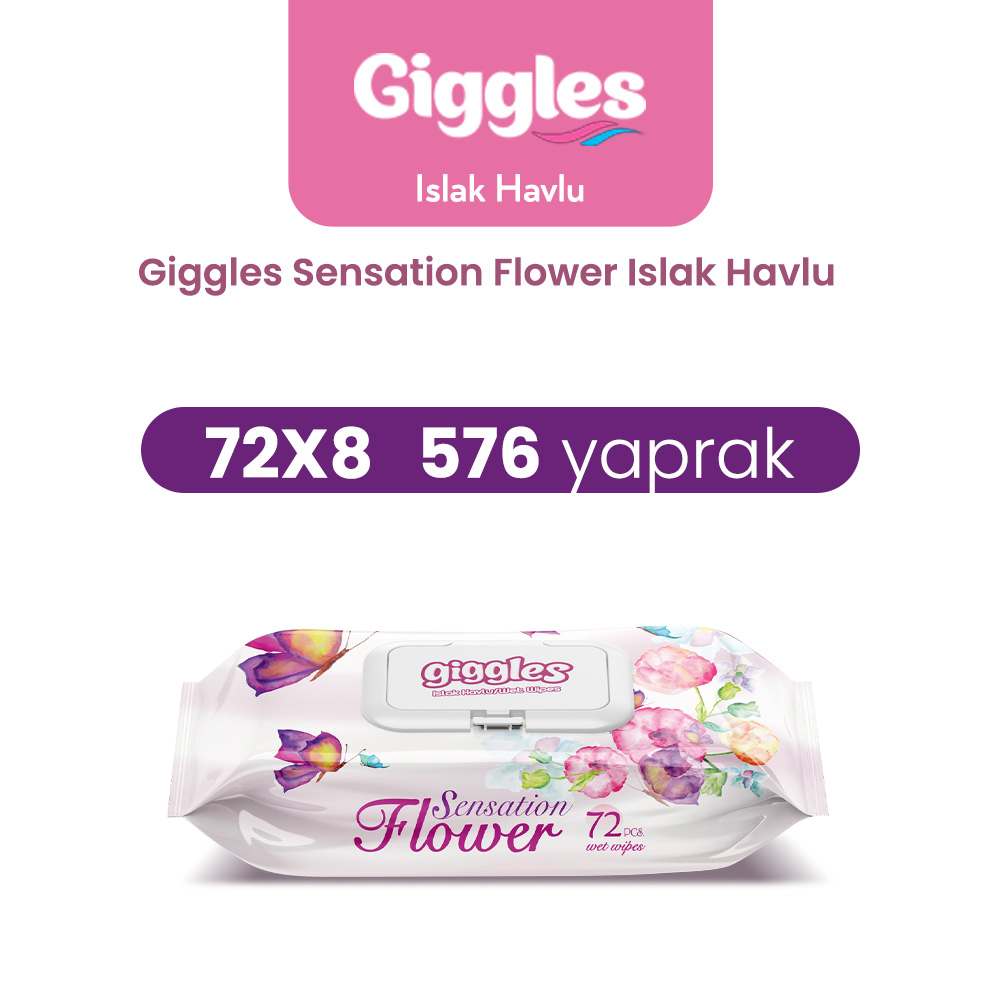 576 Giggles Islak Havlu Flower Sansation 576 Adet - Görsel 1