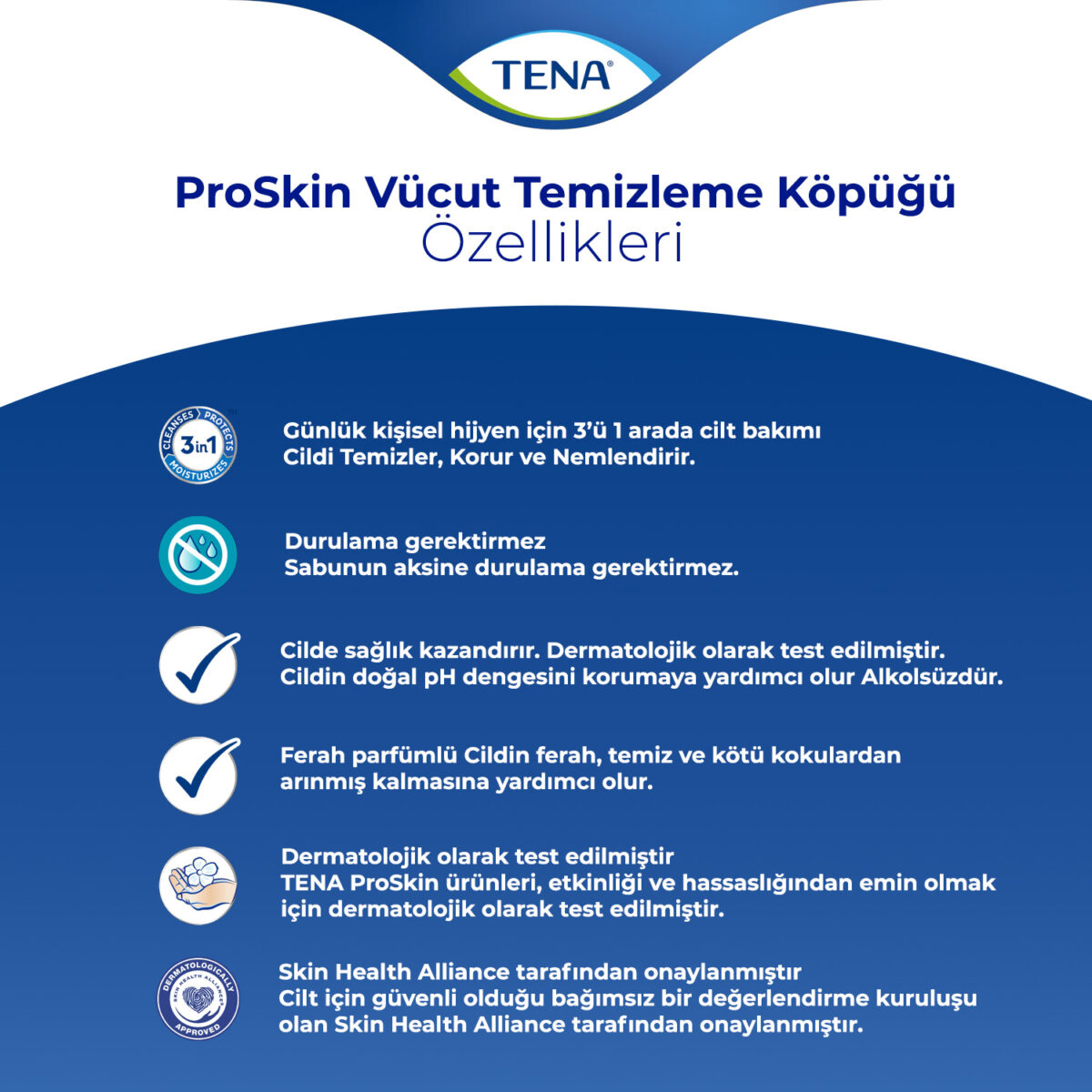 TENA ProSkin Vücut Temizleme Köpüğü-ürün-özellikleri Tena ProSkin Vücut Temizleme Köpüğü 400ml - 2 Adet - Görsel 3