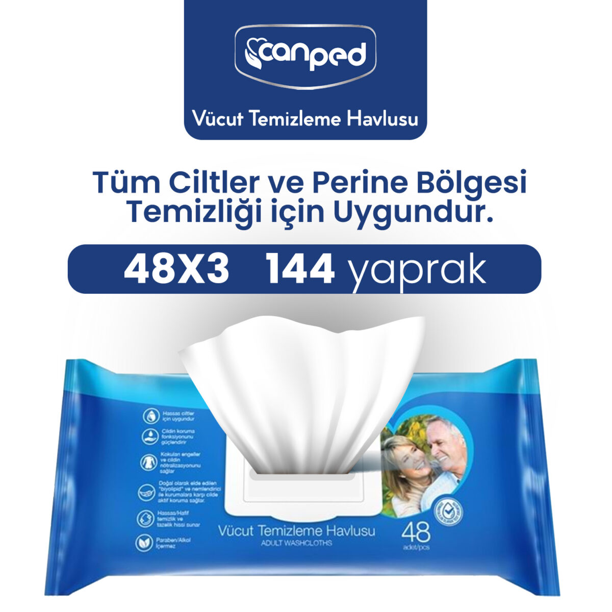 canped 144LÜ Canped Vücut Temizleme Havlusu 144 Adet - Görsel 1