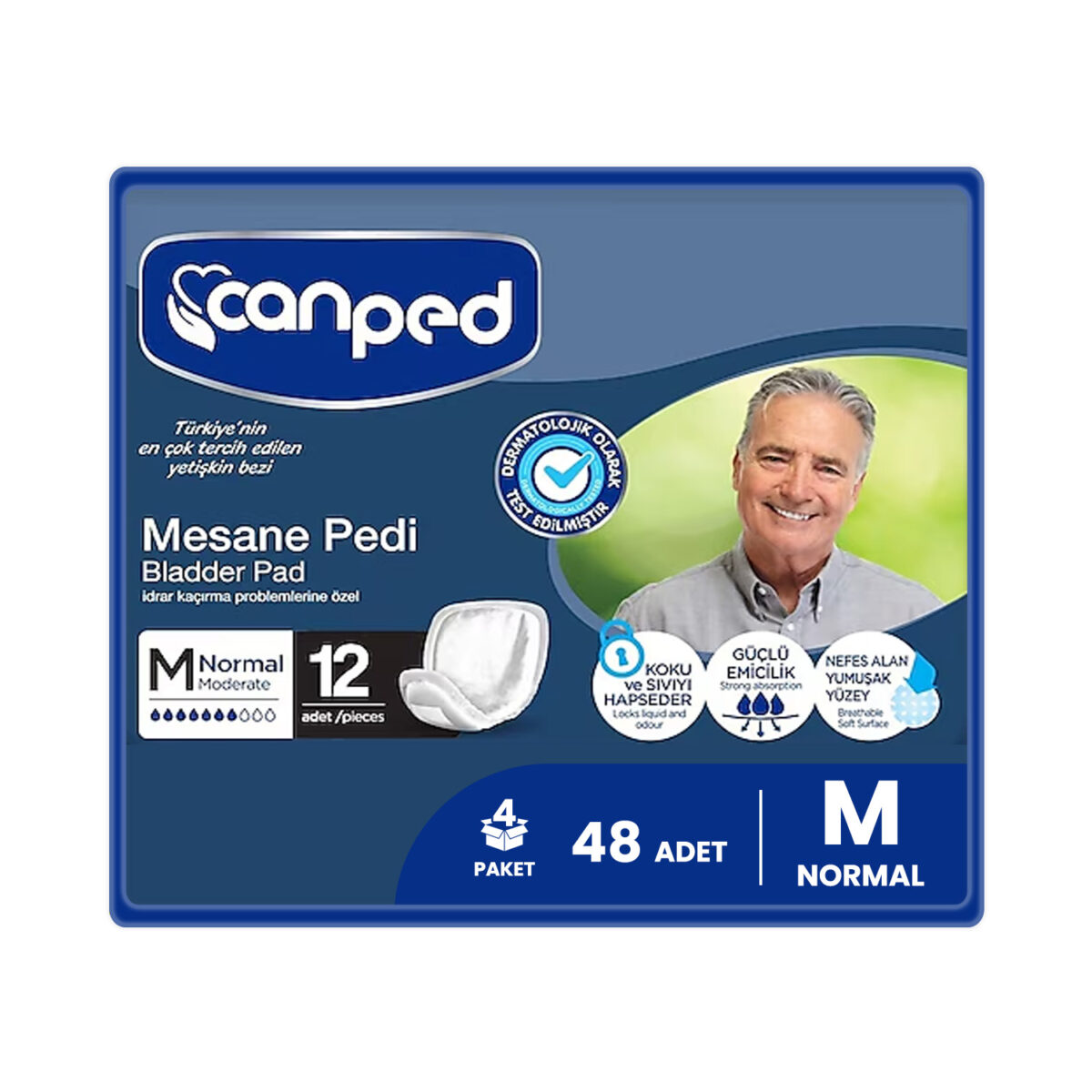 canped-erkek-mesane-pedi-48li Canped Mesane Pedi Erkek M-Medium Beden 48 Adet - Görsel 1