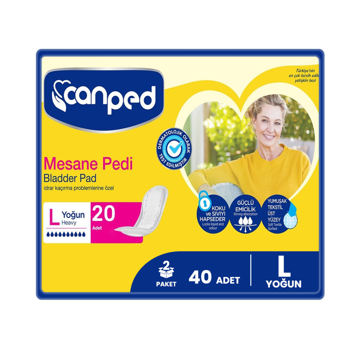 canped--yoğun-large-20li-40 Canped Mesane Pedi Yoğun L-Large Beden 40 Adet - Görsel 1