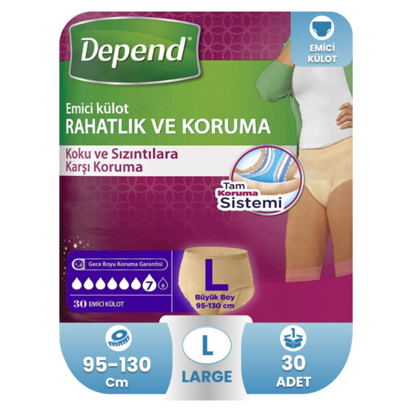 Depend Emici Külot Bayan L-Large Beden 30 Adet