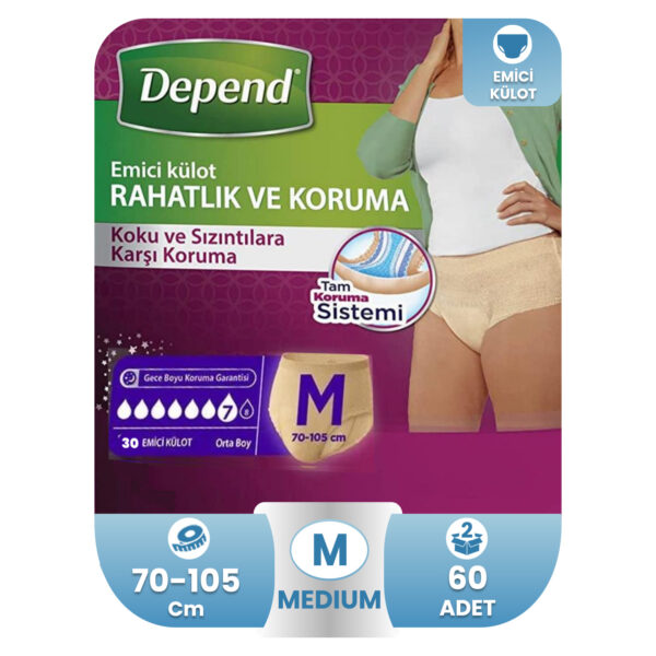 Depend Emici Külot Bayan M-Medium Beden 60 Adet
