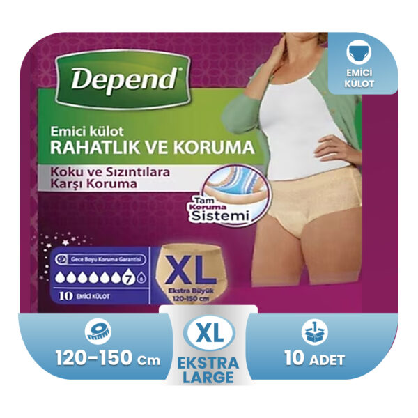Depend Emici Külot Bayan XL-Extra Large Beden 10 Adet