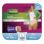 Depend Emici Külot Bayan L-Large Beden 64 Adet