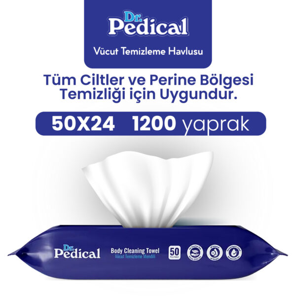 Dr. Pedical Vücut Temizleme Havlusu Beyaz Sabun 1200 Adet