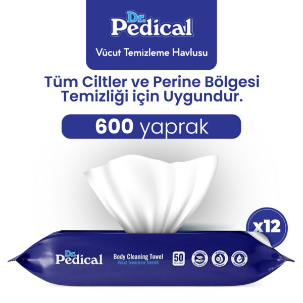 Dr. Pedical Vücut Temizleme Havlusu Beyaz Sabun 600 Adet