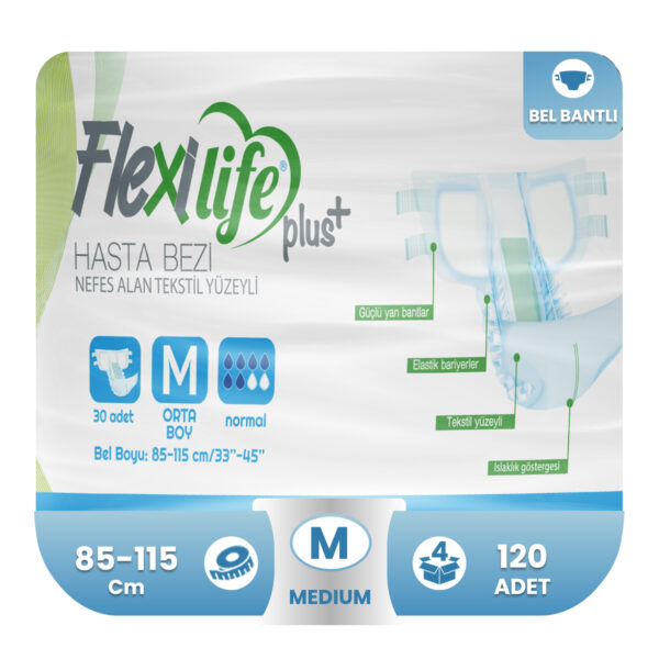 Flexi Life Belbantlı Hasta Bezi M-Medium Beden 120 Adet