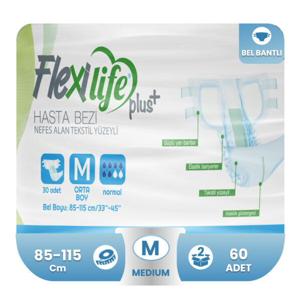 Flexi Life Belbantlı Hasta Bezi M-Medium Beden 60 Adet