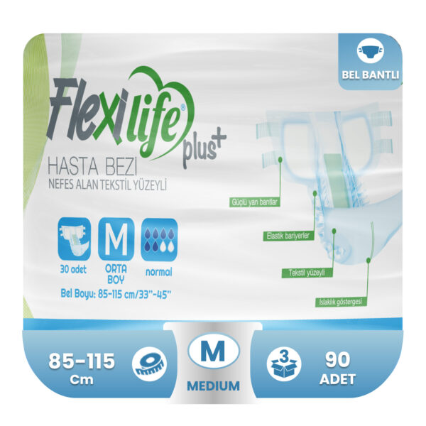 Flexi Life Belbantlı Hasta Bezi M-Medium Beden 90 Adet
