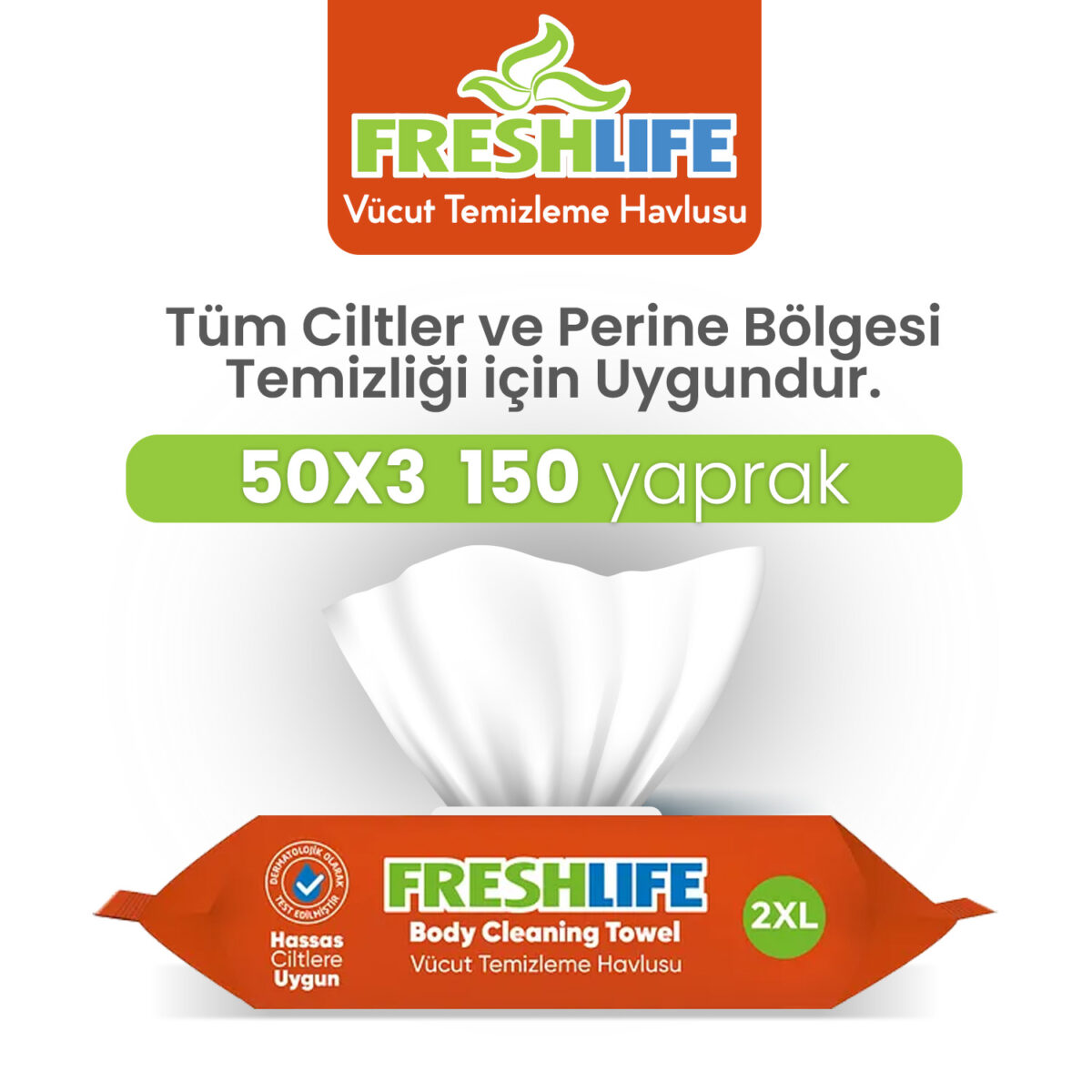 freshlife-150 Freshlife Vücut Temizleme Havlusu 150 Adet - Görsel 1