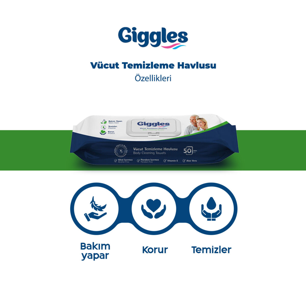 giggles-üürn özellikleri Giggles Perine ve Vücut Temizleme Havlusu 1200 Adet - Görsel 2