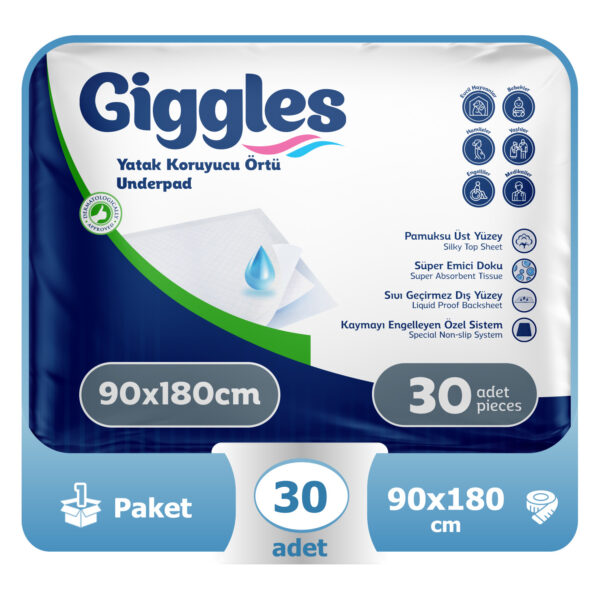 Giggles Yatak Koruyucu Örtü  90x180 Cm 30 Adet