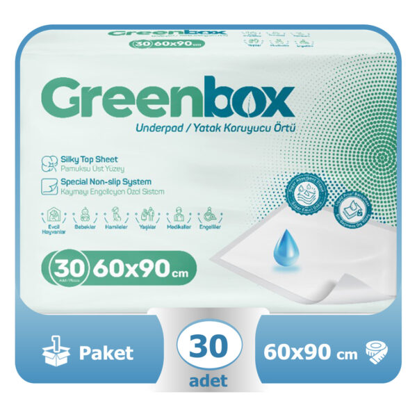 Greenbox Yatak Koruyucu Örtü  60x90 Cm 30 Adet
