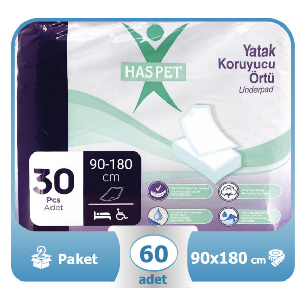 Haspet Yatak Koruyucu Örtü 90x180 Cm 60 Adet