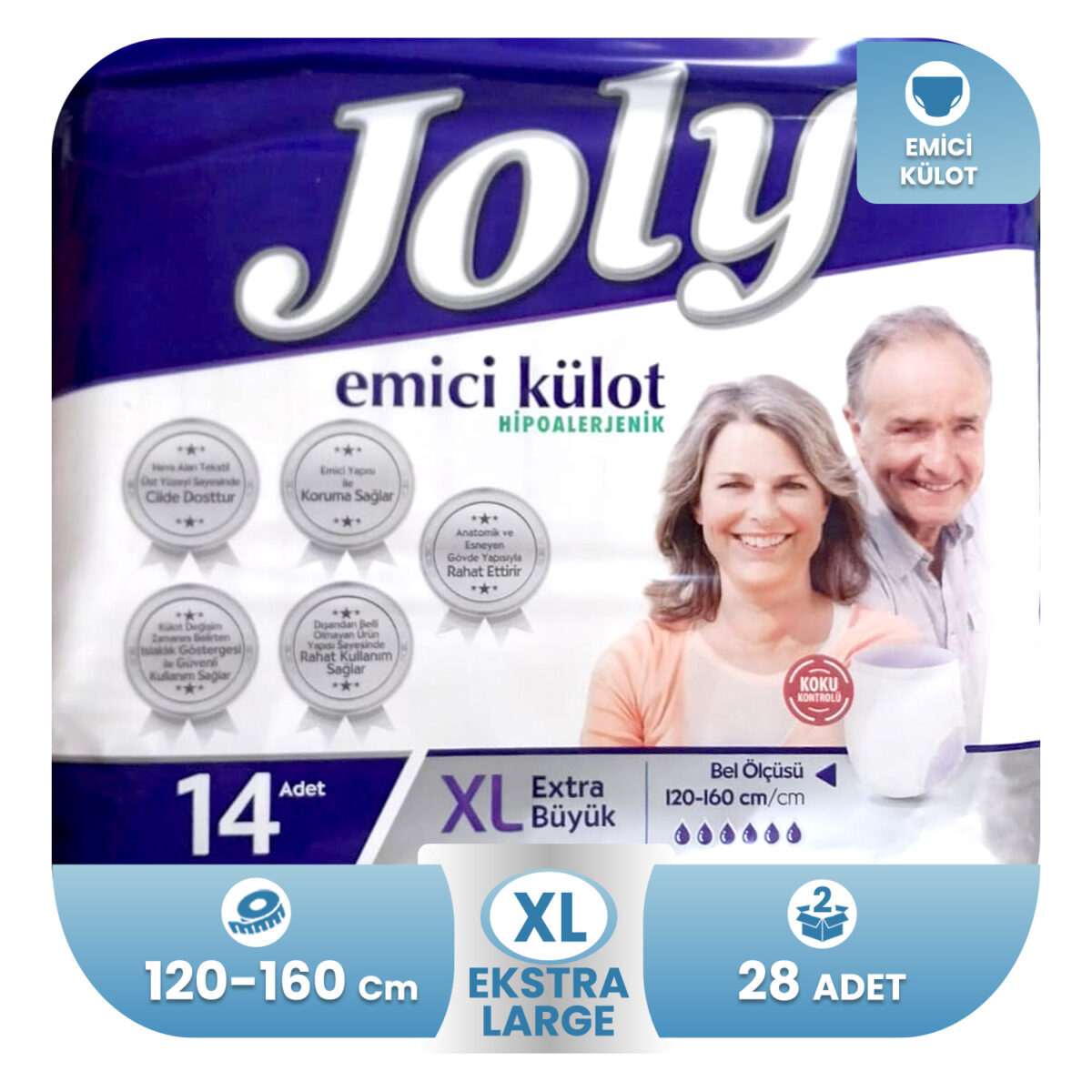 joly-emici-külot-bez-xl-28 Joly Emici Külot XL-Extra Large Beden 28 Adet - Görsel 1