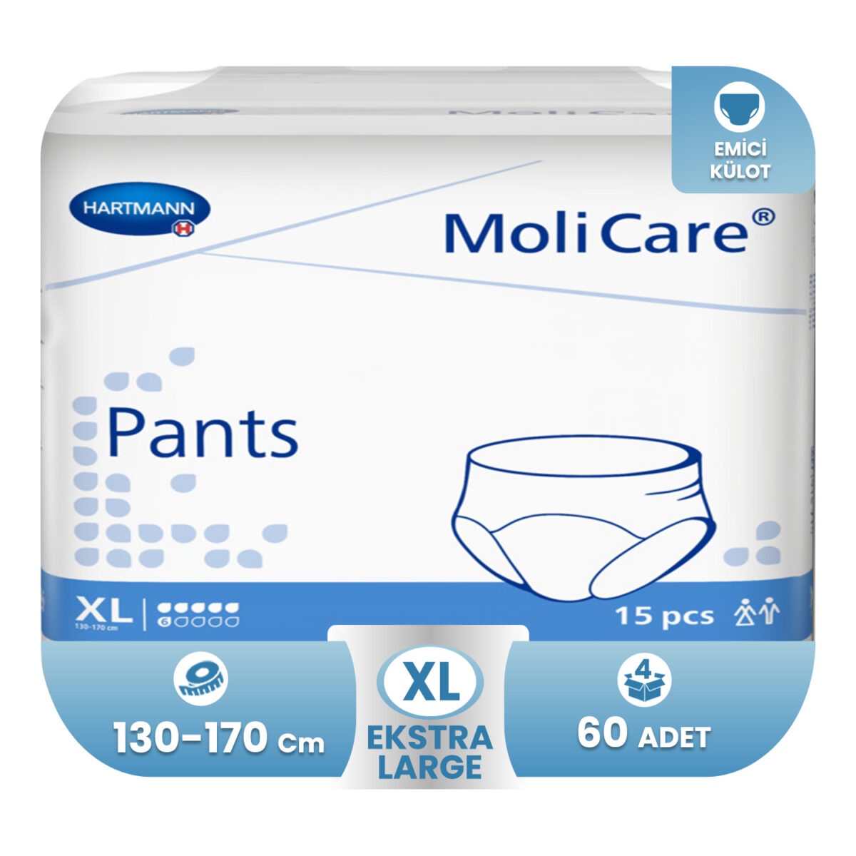 Molicare Pants Emici Külot 6 Damla XL-Extra Large Beden 60 Adet - Görsel 1