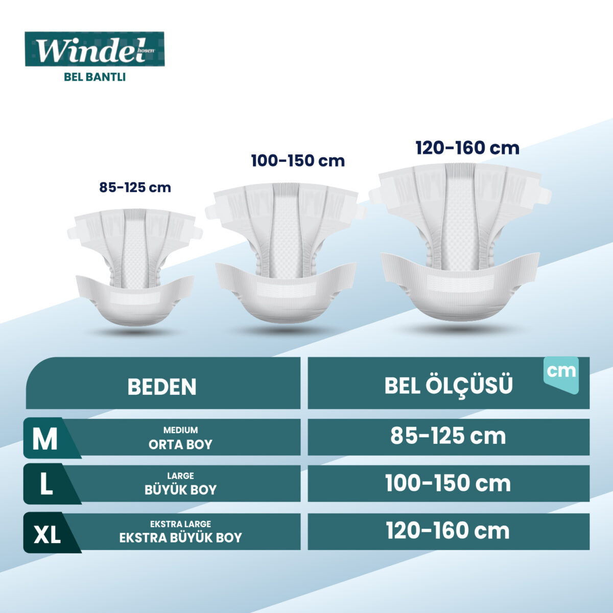 windelhosen-belbantlı-beden-tablosu Windelhosen Belbantlı Hasta Bezi L-Large Beden 30 Adet - Görsel 2