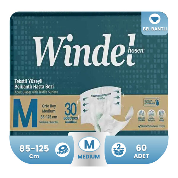 Windelhosen Belbantlı Hasta Bezi M-Medium Beden 60 Adet