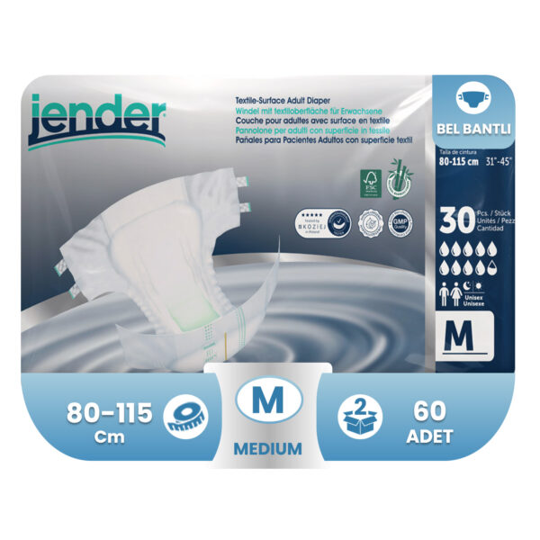 Jender Bel Bantlı Hasta Bezi M-Medium Beden 60 Adet