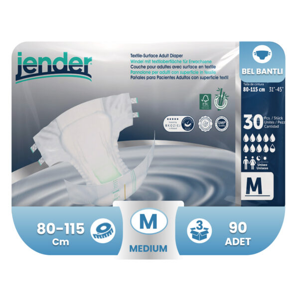 Jender Bel Bantlı Hasta Bezi M-Medium Beden 120 Adet