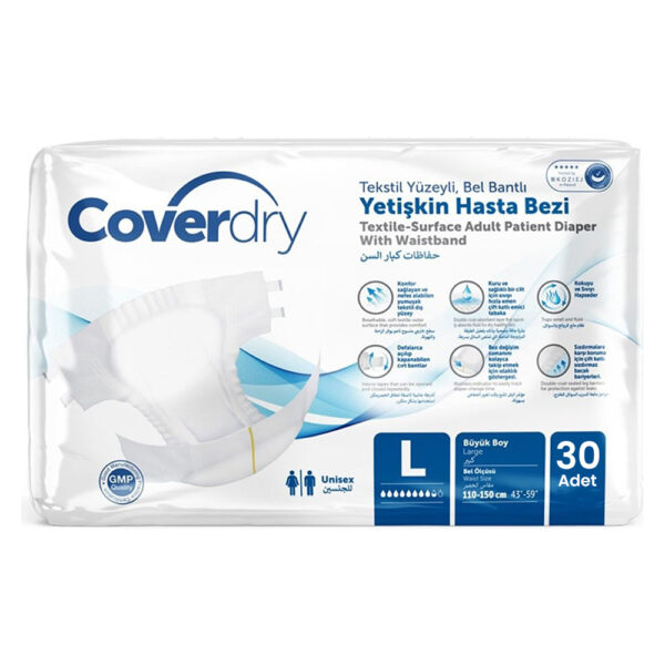 Coverdry Bel Bantlı Hasta Bezi L-Large Beden 30 Adet