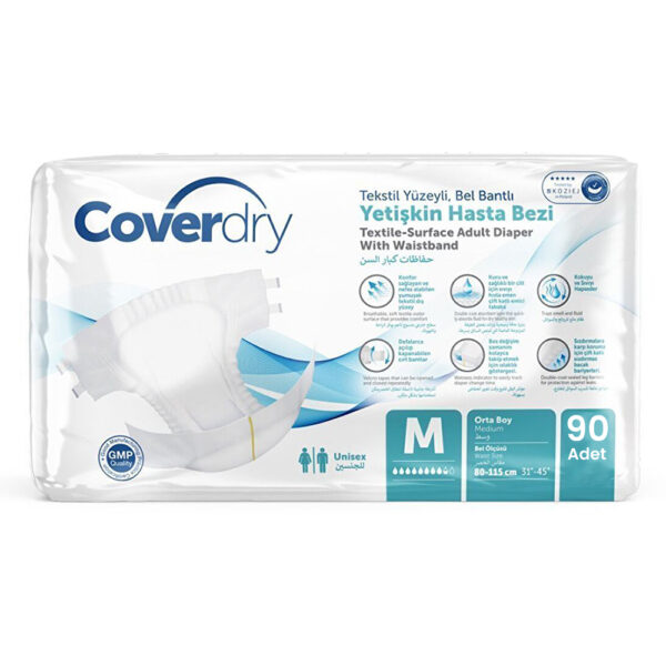 Coverdry Bel Bantlı Hasta Bezi M-Medium Beden 90 Adet