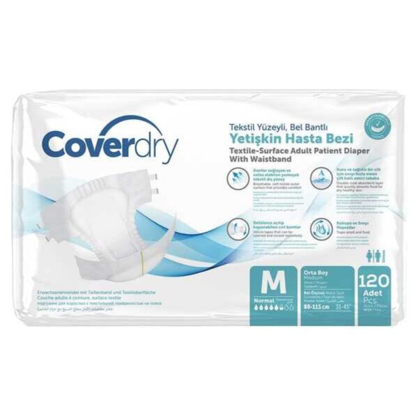 Coverdry Bel Bantlı Hasta Bezi M-Medium Beden 120 Adet