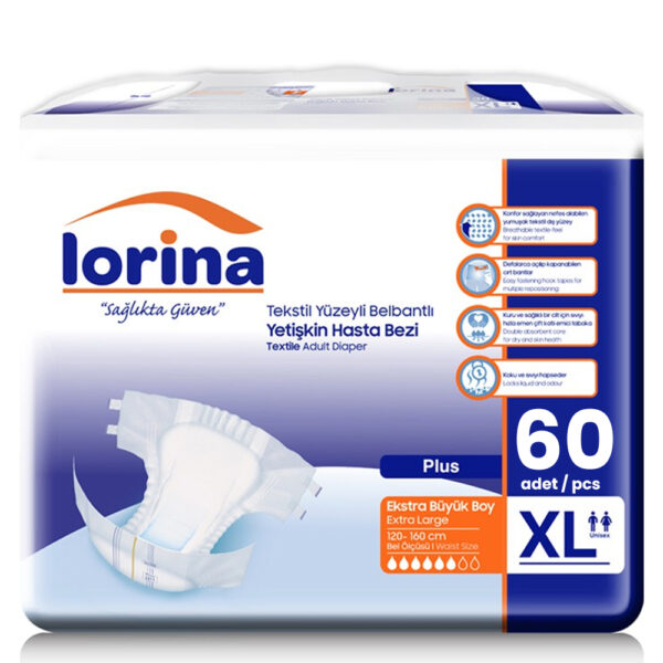 Lorina Bel Bantlı Hasta Bezi XL-Extra Large Beden 60 Adet