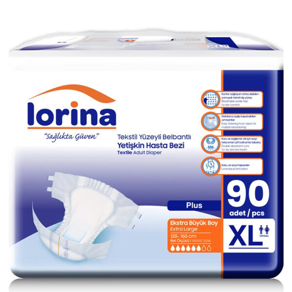 Lorina Bel Bantlı Hasta Bezi XL-Extra Large Beden 90 Adet